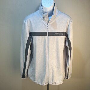J. Lindeberg Men's gray on gray full zip Golf Jacket casual XL EUC shirt